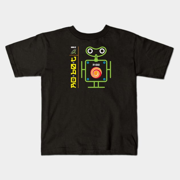 WInd-up Robot Kids T-Shirt by RA1